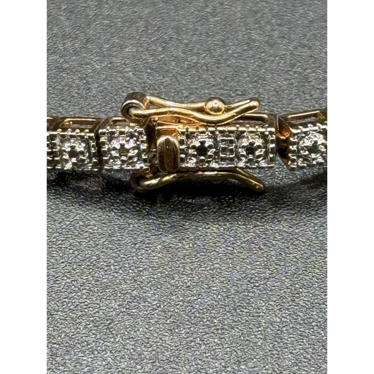 7.5” Sterling Silver Two Tone Genuine Sapphire Tennis Bracelet 12 Grams P5
