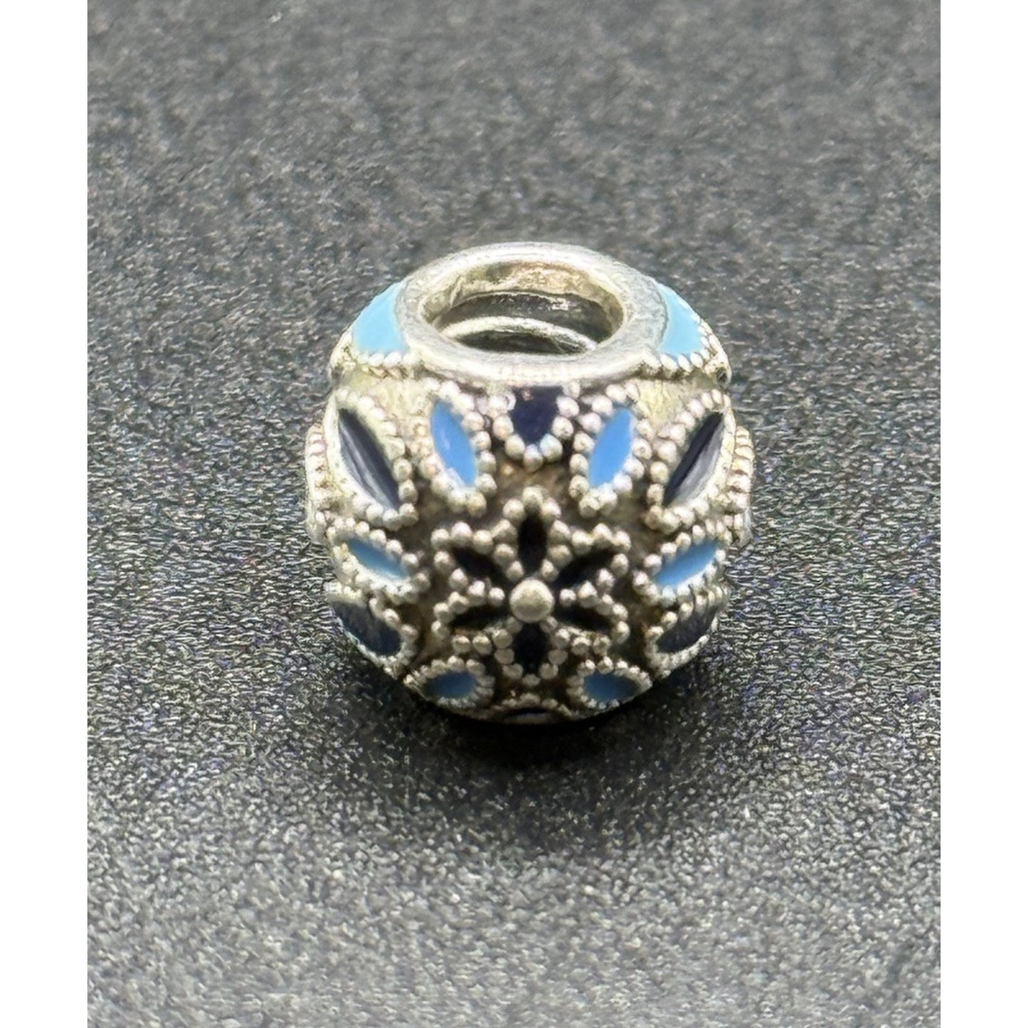 Pandora Sterling Silver Enamel Blue Snowflakes Charm ALE P12