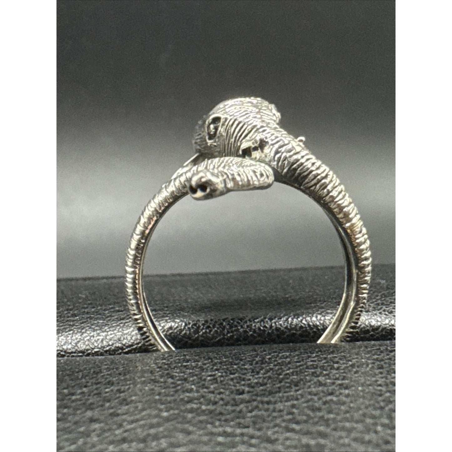 New Condition Sterling Silver Elephant Bypass Ring 925 Size 7
