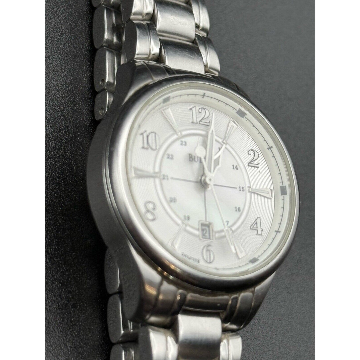 6” Bulova Ladies Watch Steel 36MM New Battery N12