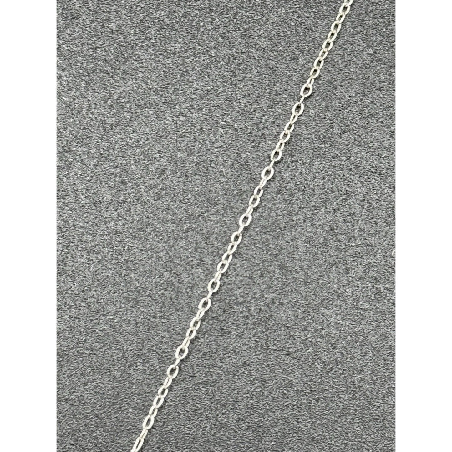 18” Sterling Silver Cubic Zirconia Heart Pendant Necklace 925 N13