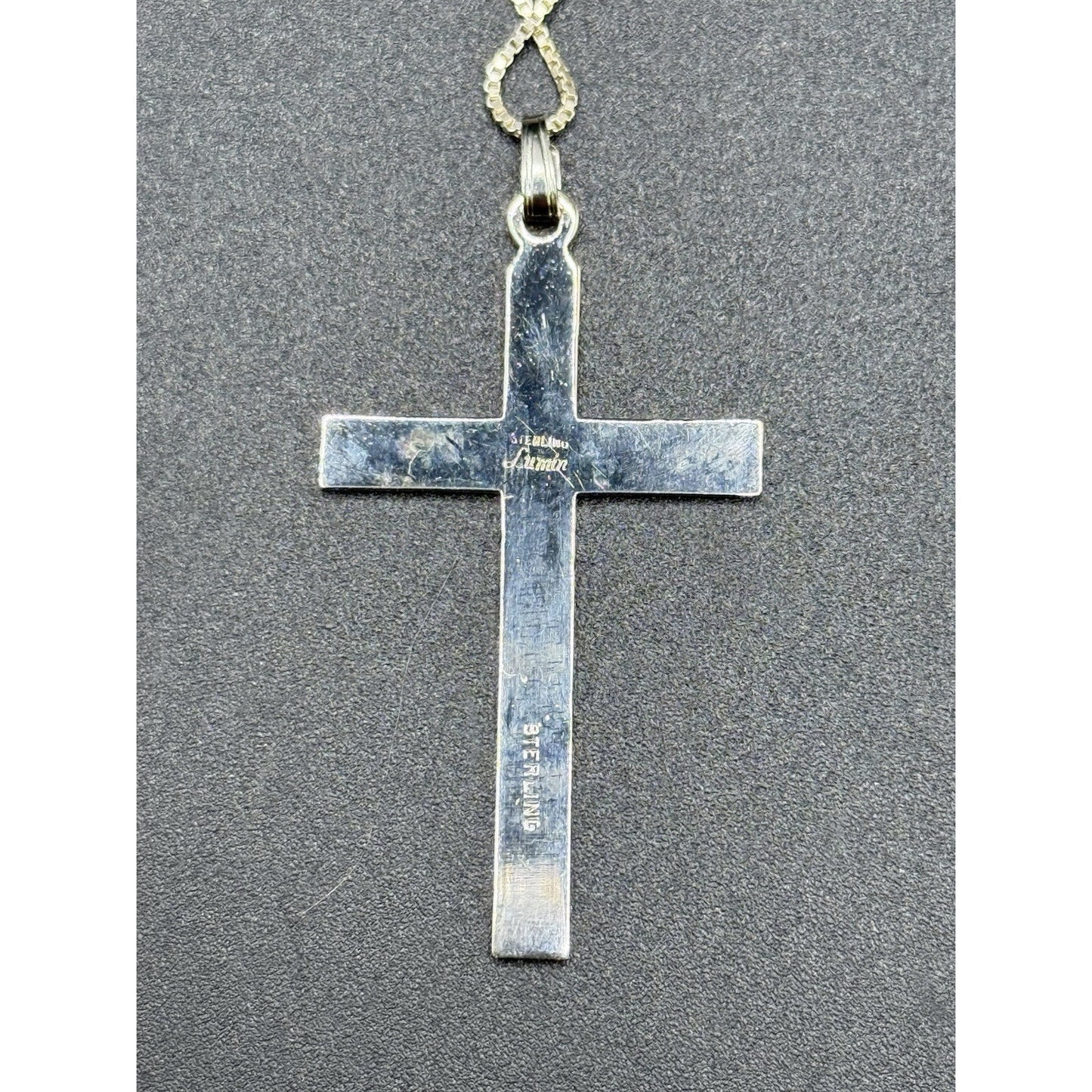 24” Sterling Silver Cross Pendant Necklace 925 P10