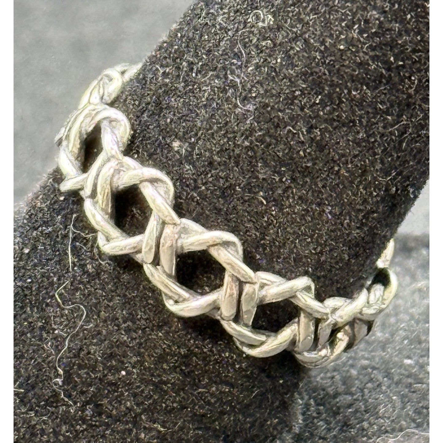 New Condition Sterling Silver Braid Open Ring Size 7.00