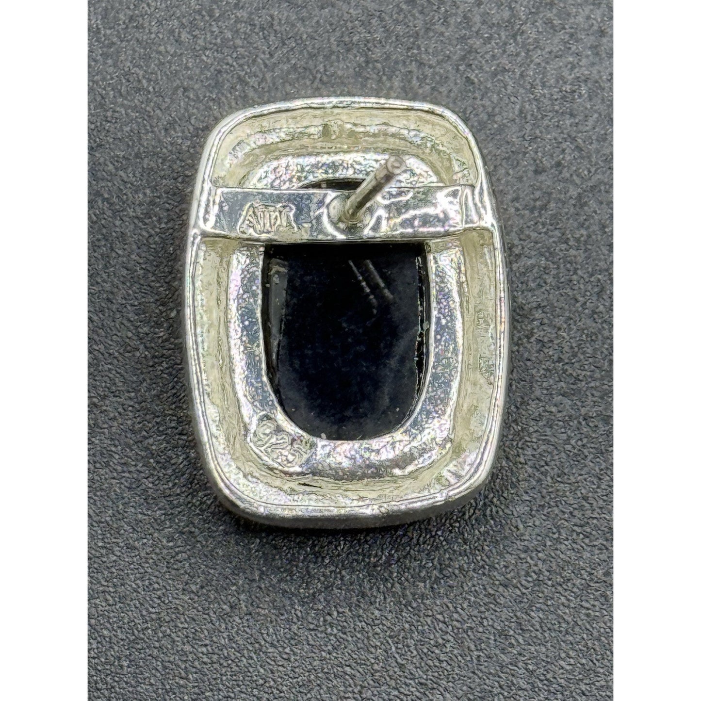 Sterling Silver Onyx 20x15MM Earrings 925 P3