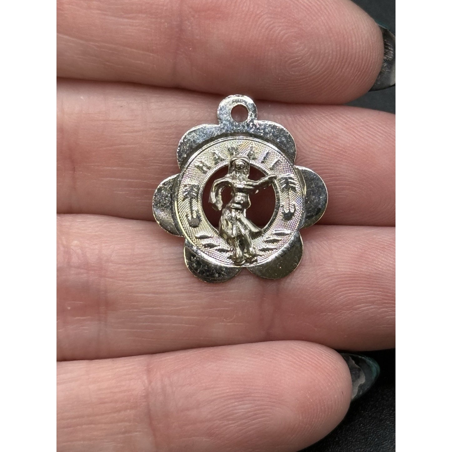 Vintage Sterling Silver Hawaii Charm Hula Dancer 925 P3