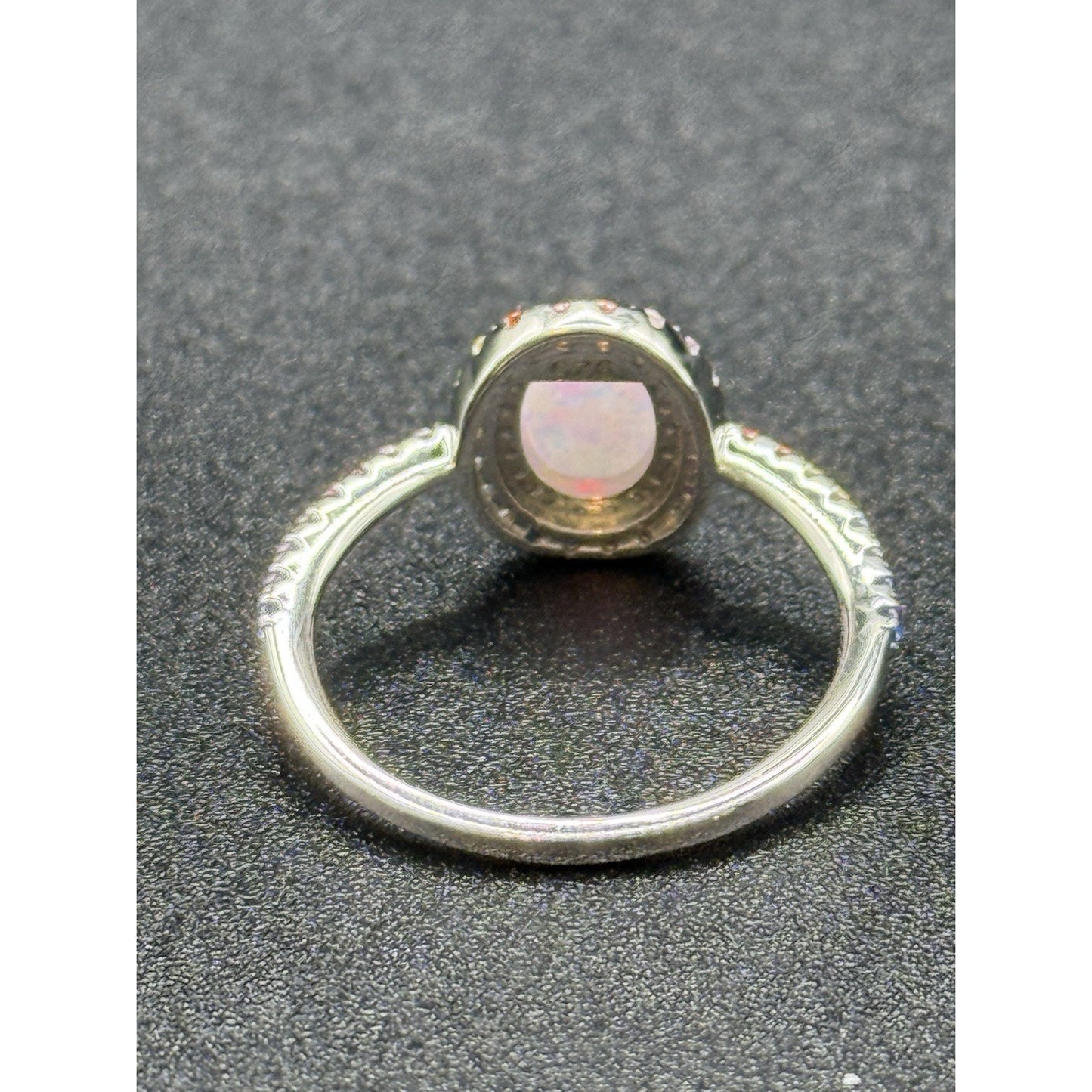 New Condition Lab Opal Rainbow Cubic Zirconia Ring Size 7.00