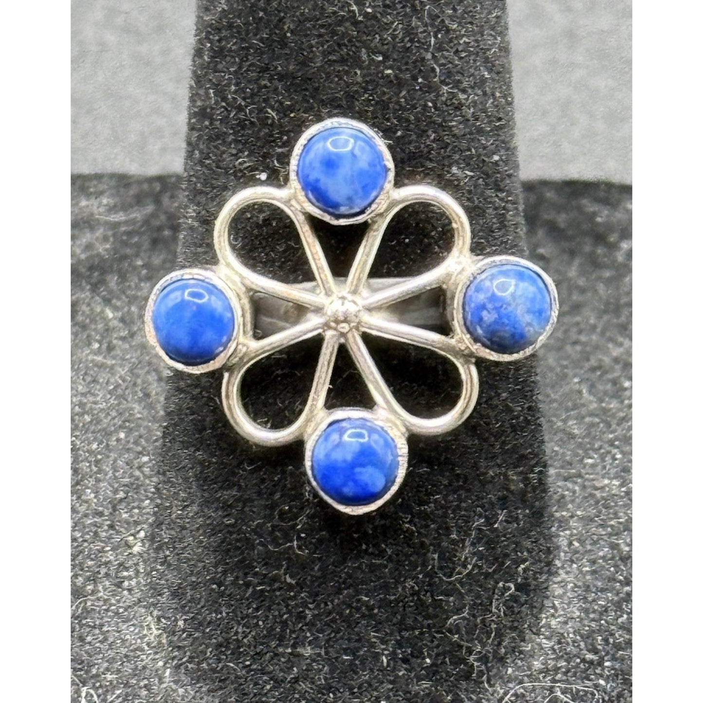 Excellent Used Condition Sterling Silver Multi Lapis Genuine Ring Size 7.00 P19