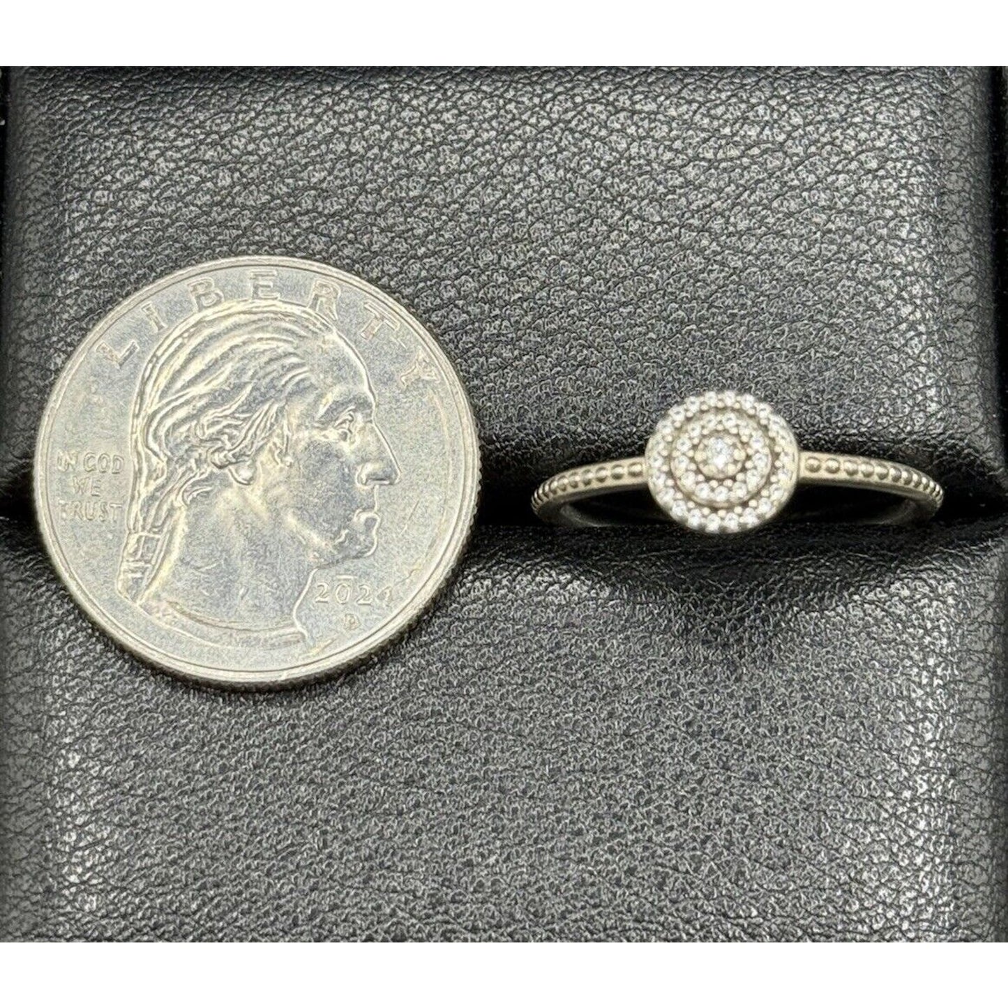 Pandora Sterling Silver Cubic Zirconia Ring Size 8.75 925 M27