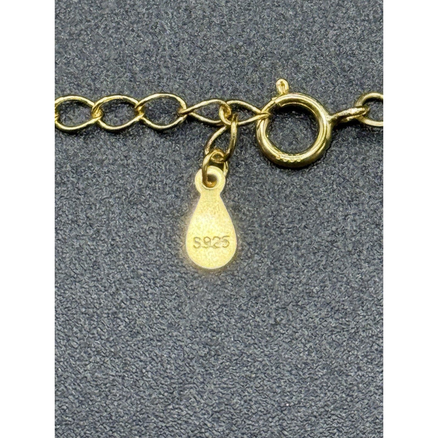 New Condition 18” Gold Sterling Silver Moissanite Station Necklace GRA