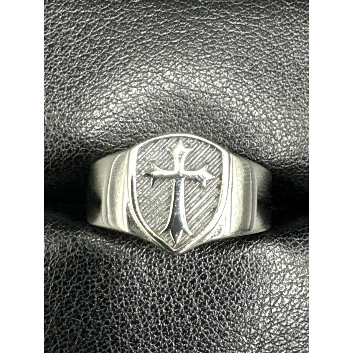 New Condition Sterling Silver Medieval Cross Ring 925 Size 9.50