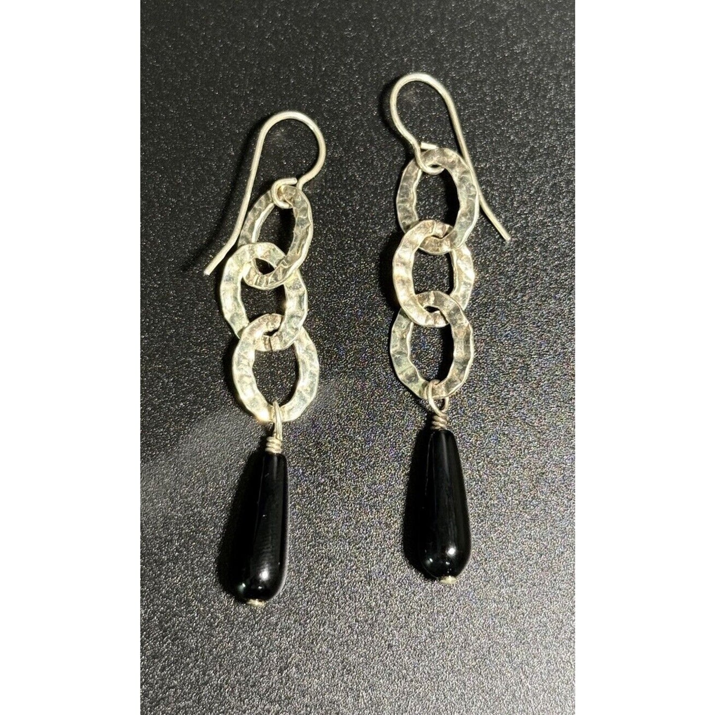 Silpada Sterling Silver Onyx Dangle Earrings 925 M28