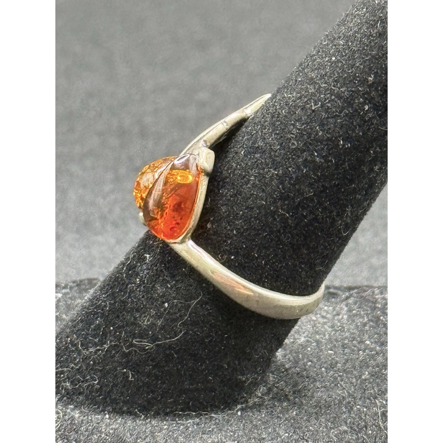 Sterling Silver Multi Amber Leaf Ring Size 5.75 N28