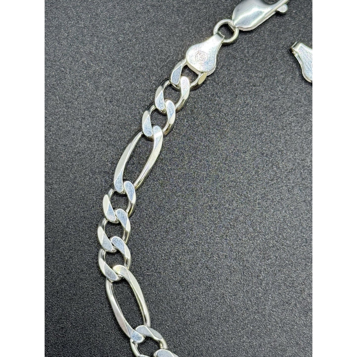 8” New Condition Sterling Silver Figaro Bracelet 6MM 8 Grams P3
