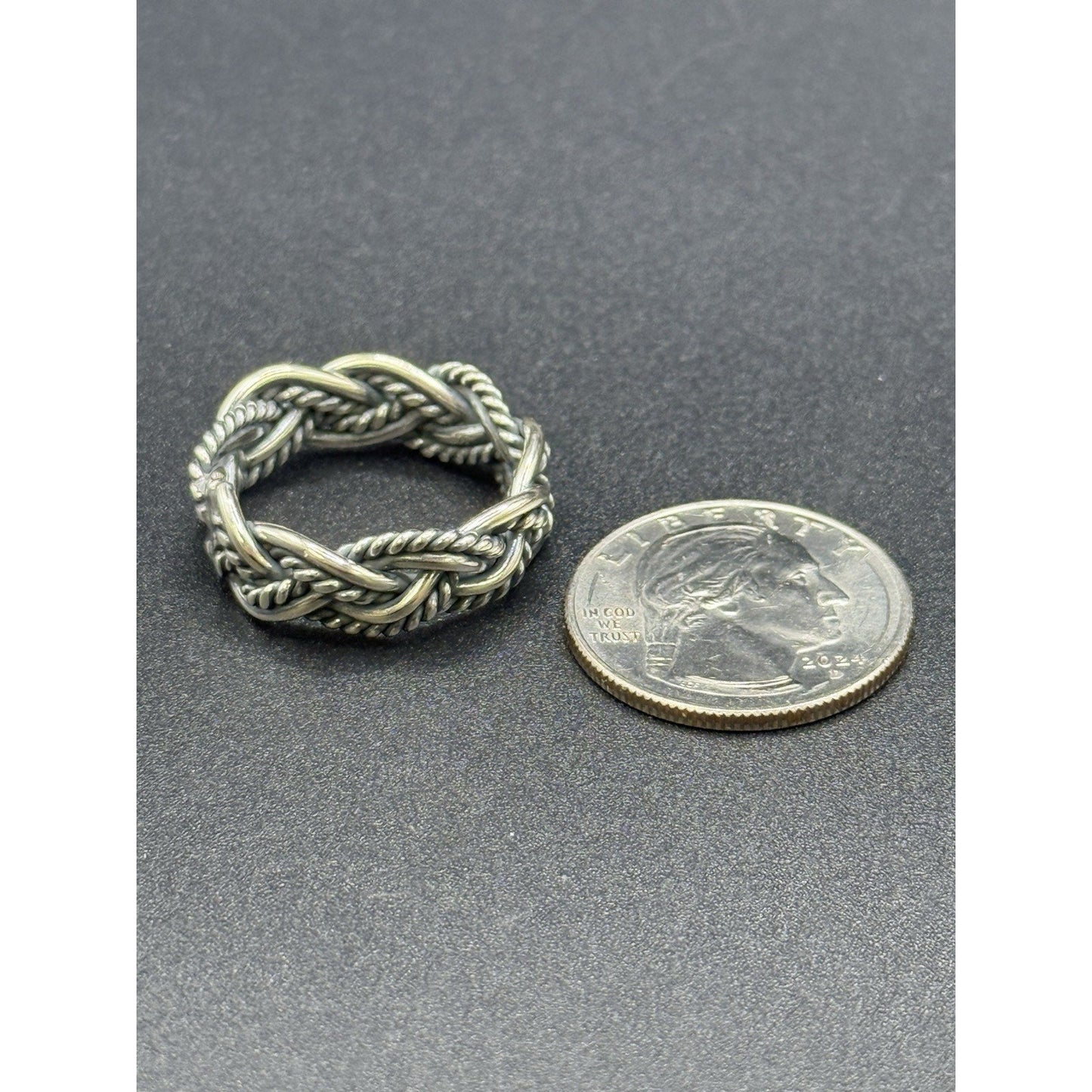 New Condition Sterling Silver Weave Band Size 9.75 925