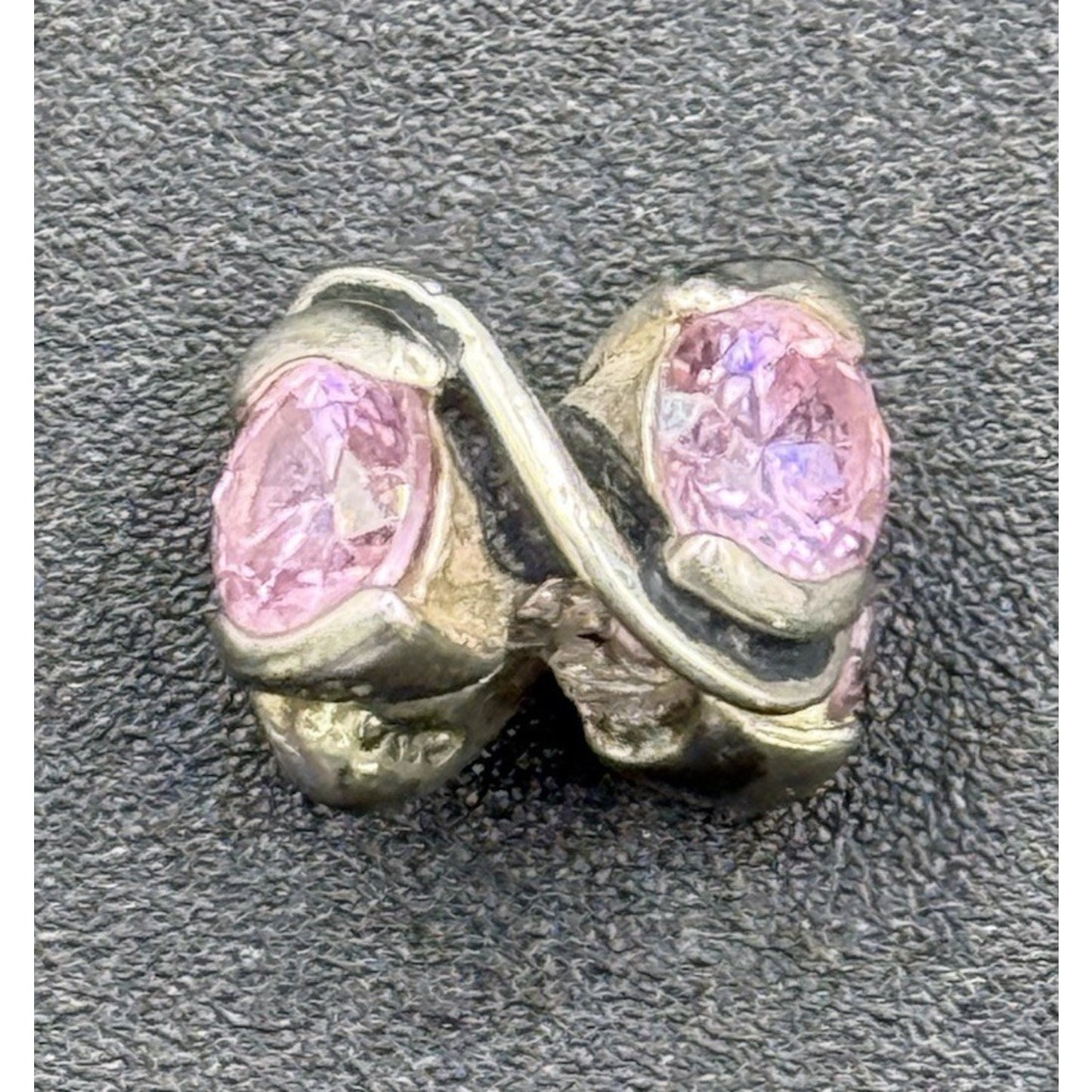 Chamilia Sterling Silver Pink Cubic Zirconia “Forever” Retired Charm P18