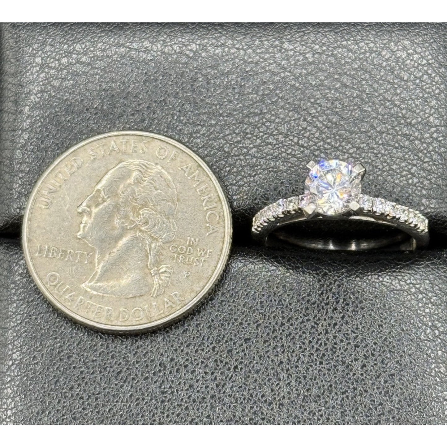 EUC Sterling Silver Cubic Zirconia Engagement Ring Size 6.50 P5
