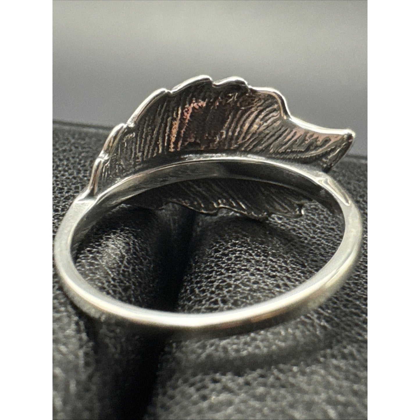 New Condition Sterling Silver Genuine Turquoise Leaf Ring Size 7