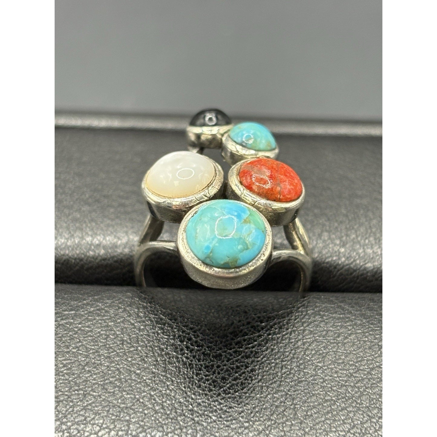New Condition Sterling Silver Multi Gemstone Ring Size 7
