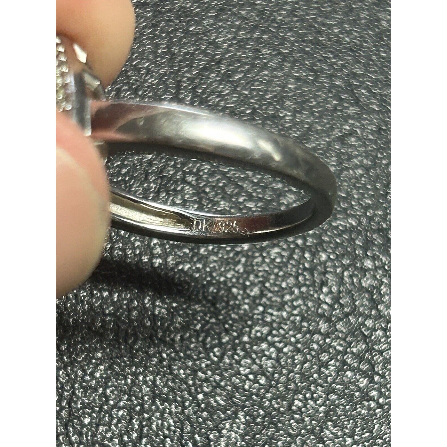 Sterling Silver lab emerald white topaz Ring Size 6:75 925 P20