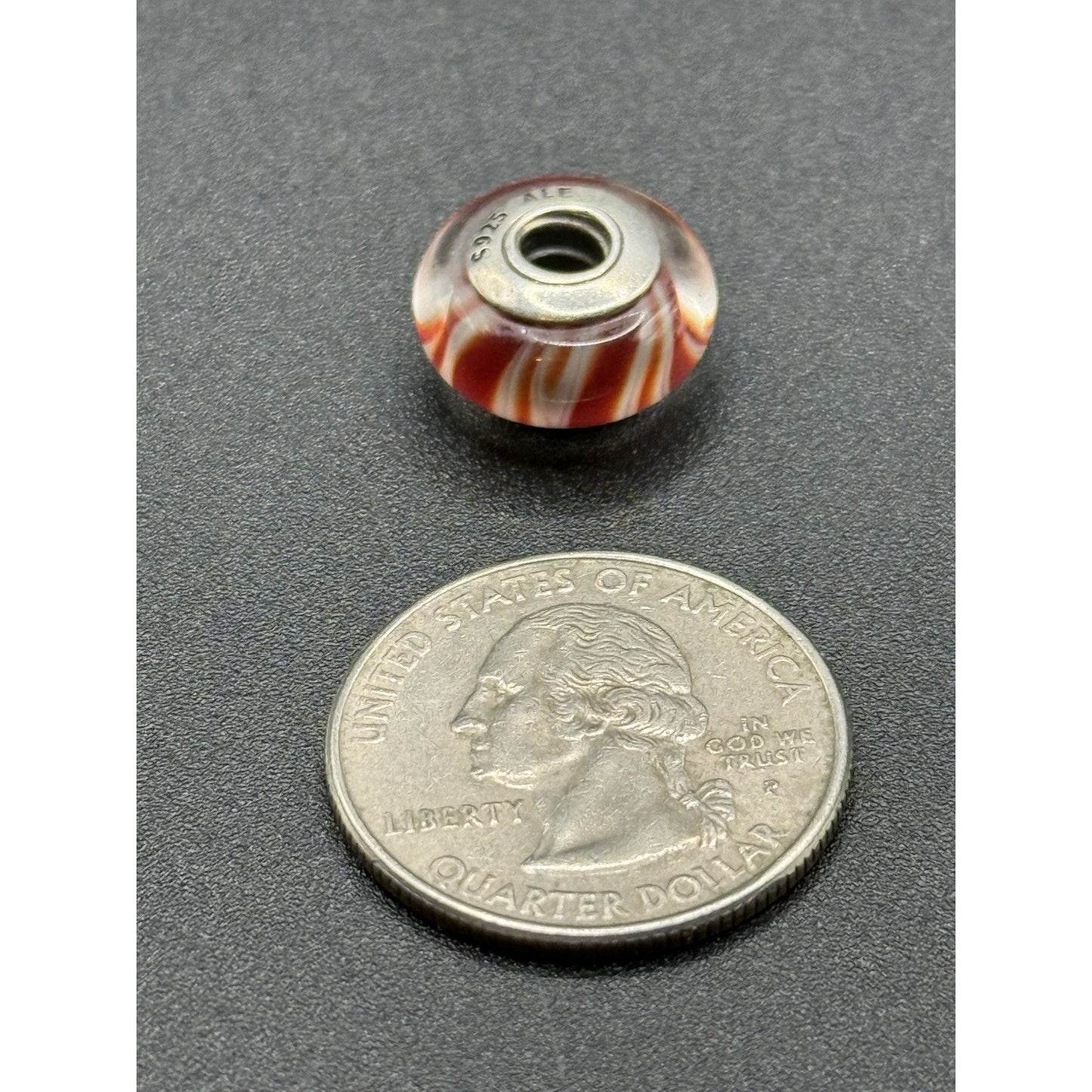 Pandora Candy Stripe Sterling Silver Murano Glass Charm ALE P13