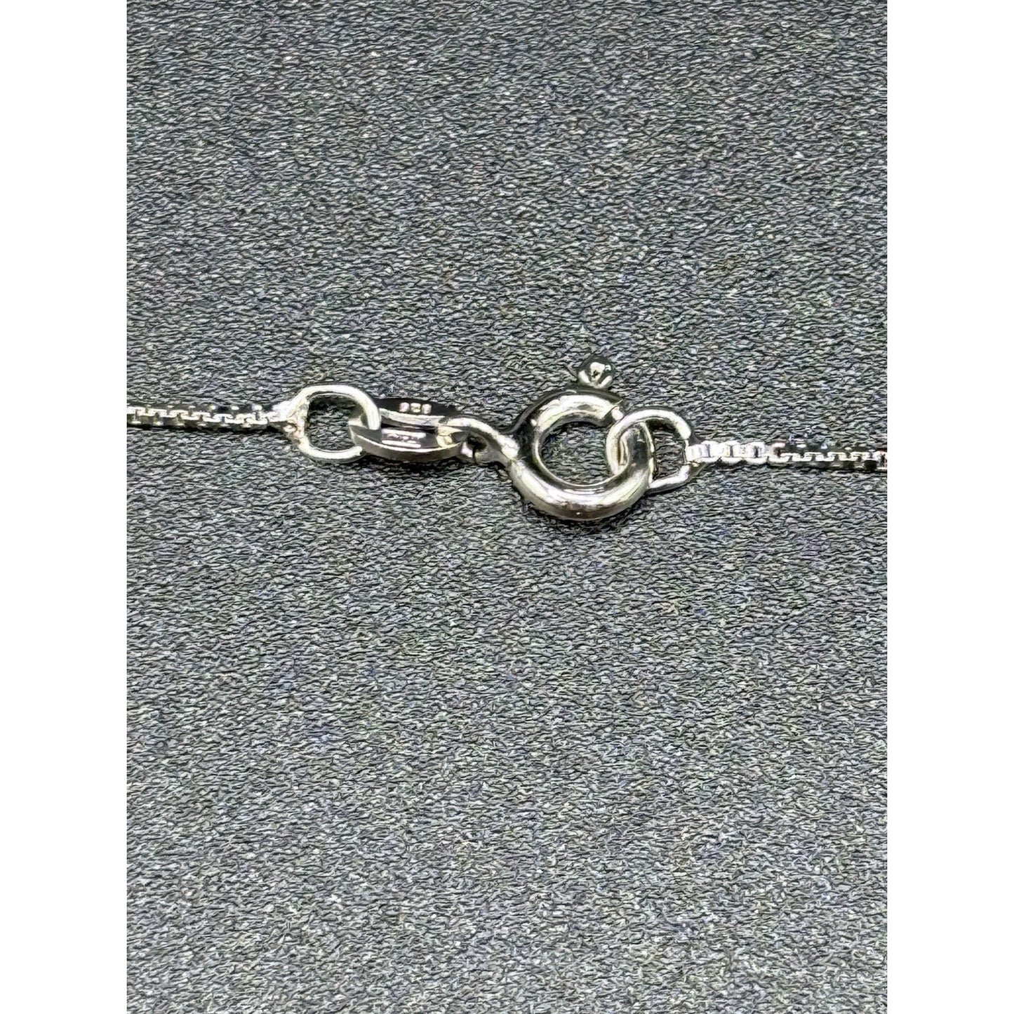 Excellent Used Condition 16” Sterling Silver Cubic Zirconia Lariat Necklace P5