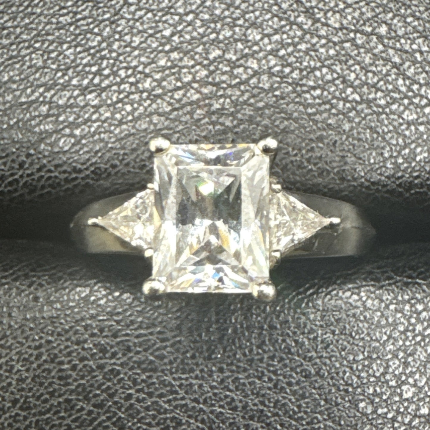 Sterling Silver Radiant Trillion CZ Ring 925 Size 8.75 P2