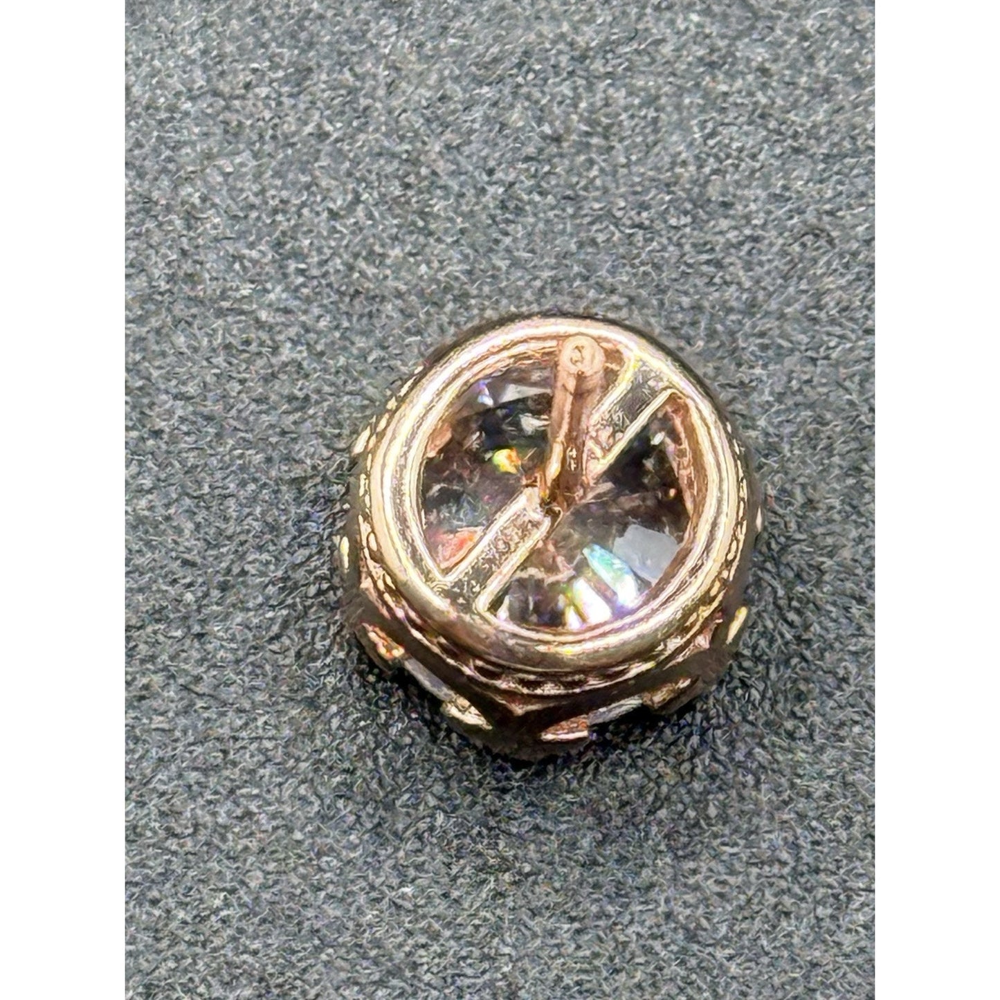 New Condition Rosa Sterling Silver Cubic Zirconia Crown Stud Earrings N19