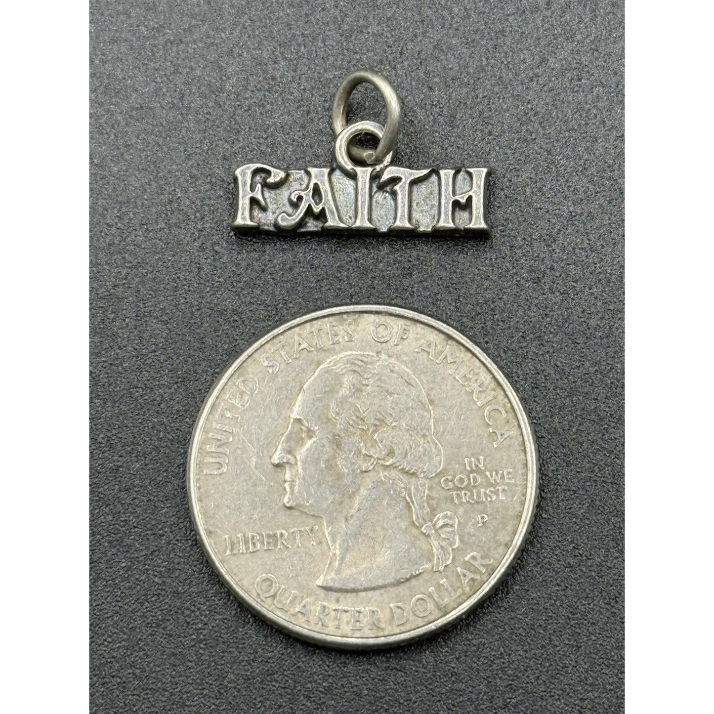 Vintage Sterling Silver “Faith” Charm 925 N20
