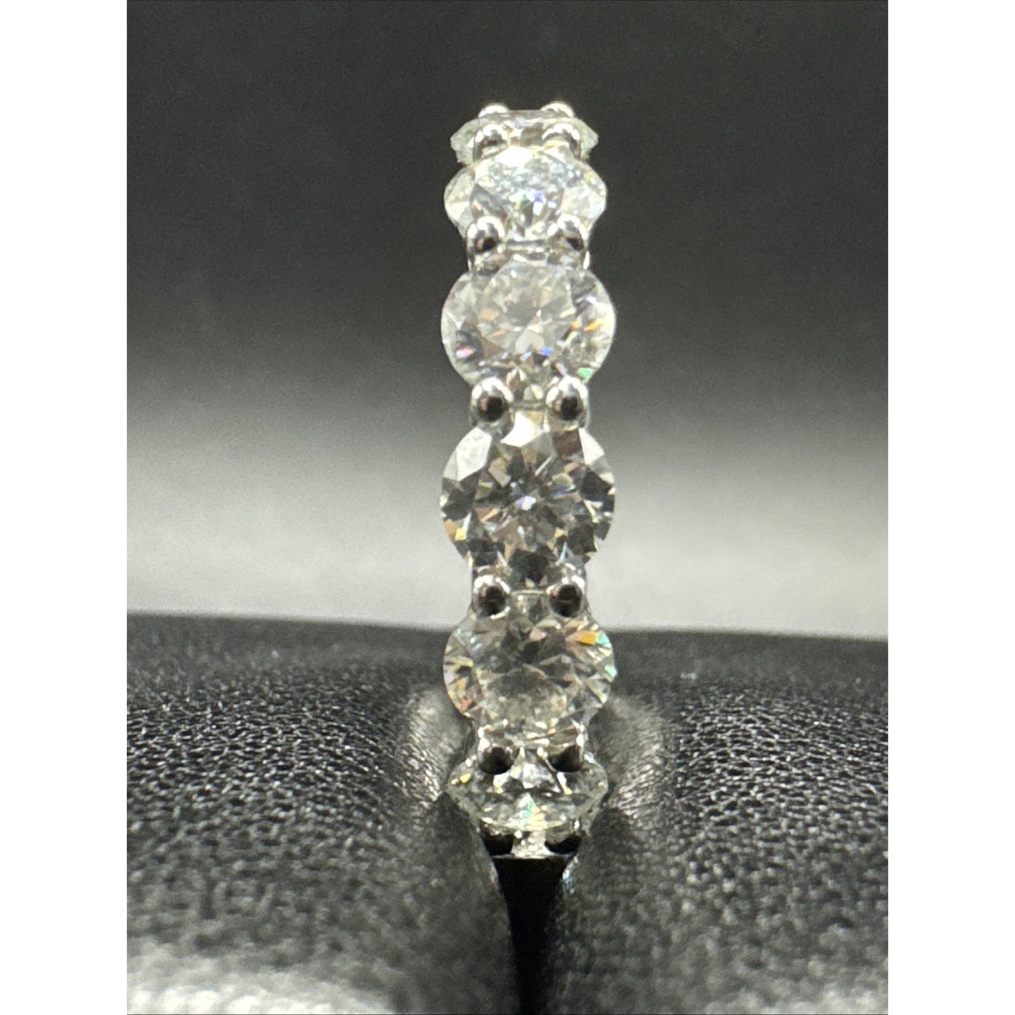 New Condition Sterling Silver Moissanite Eternity Band Ring 925 Size 8.75 GRAR22