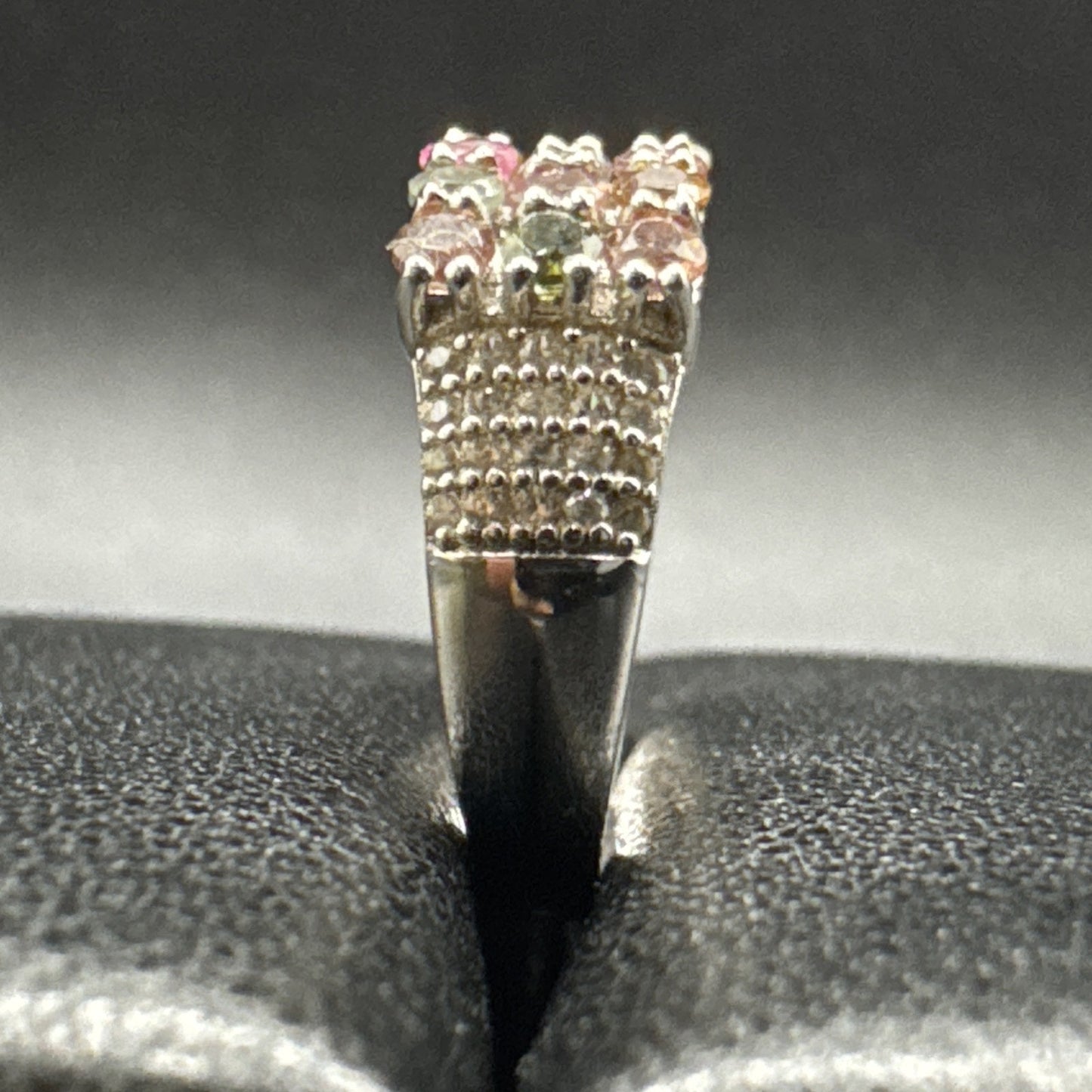 EUC Sterling Silver Multi Spinel Band Ring 925 Size 6.75 N13