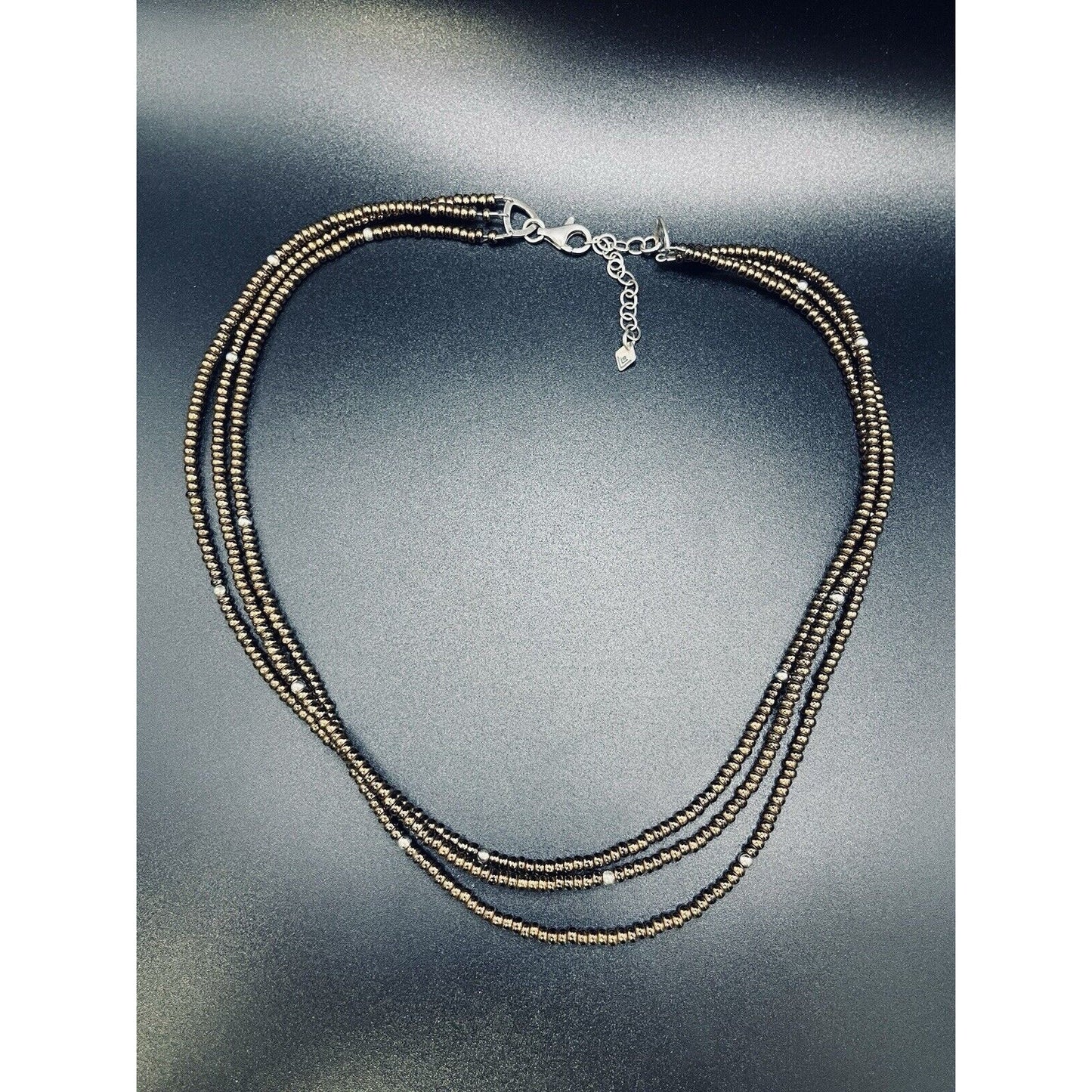 Silpada 18” Copper Brad Triple Strand Necklace 925 Extension L19