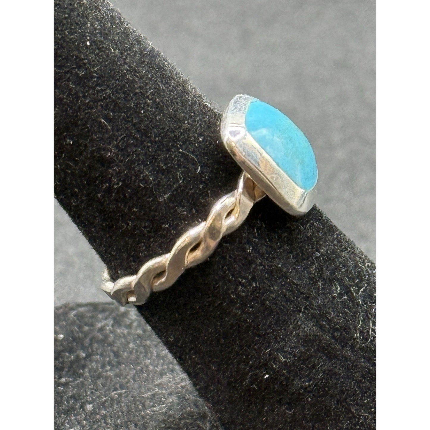 New Condition Sterling Silver Turquoise Ring Size 5.00 925 P19