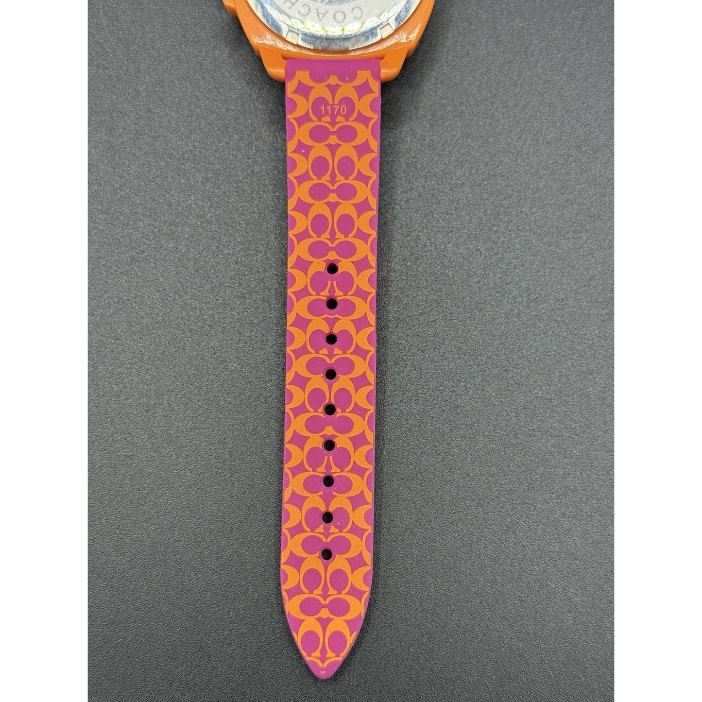 Coach 40MM Orange Pink Rubber Watch N19