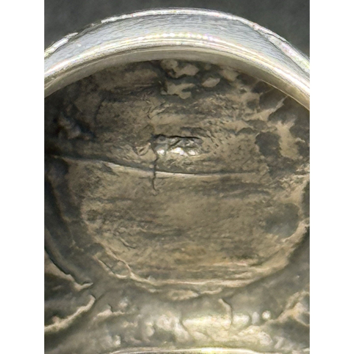 New Condition Sterling Silver Heavy Scorpion Eagle Gents Ring Size 10.00