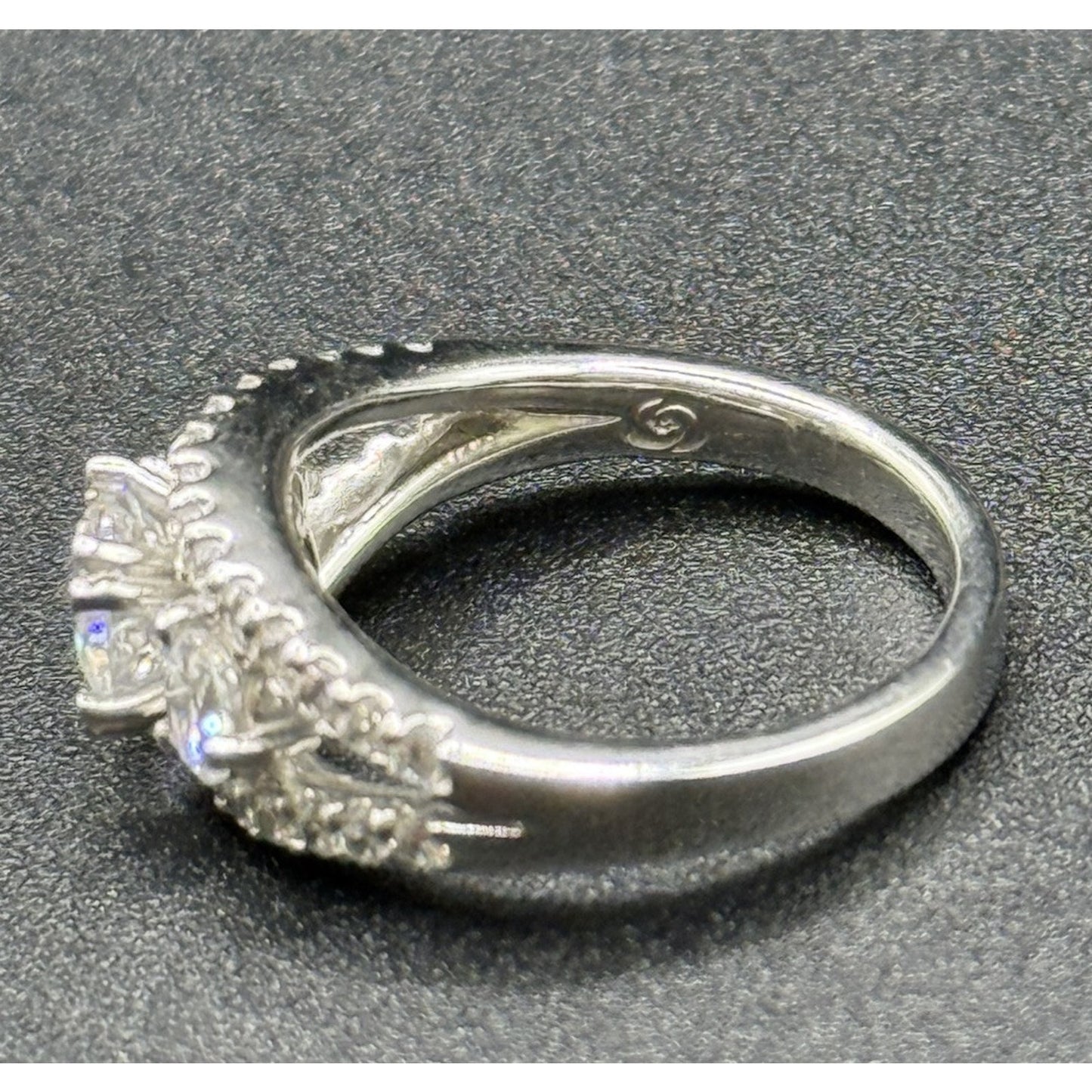 EUC Sterling Silver Cubic Zirconia Engagement Ring Size 5.75 925 N28