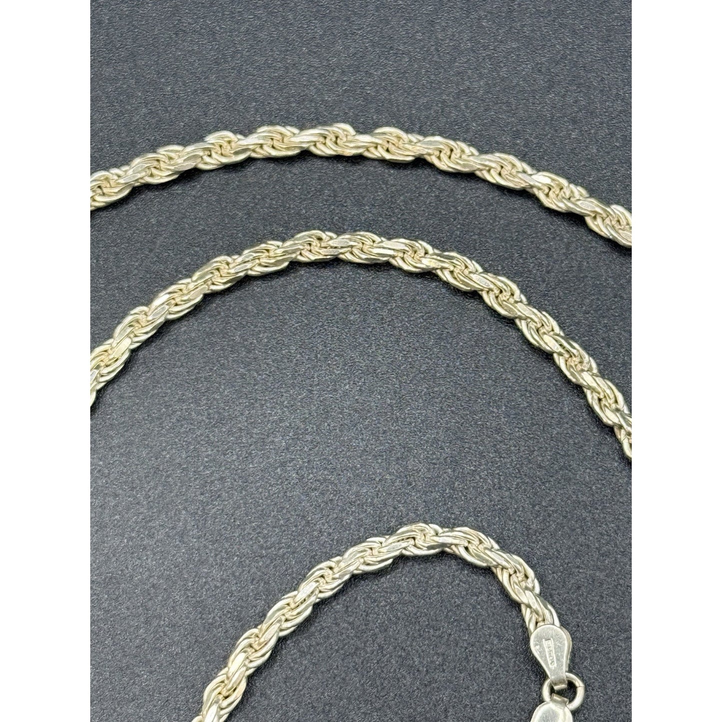 30” Sterling Silver Diamond Cut Rope 3.5MM 34 Grams P5