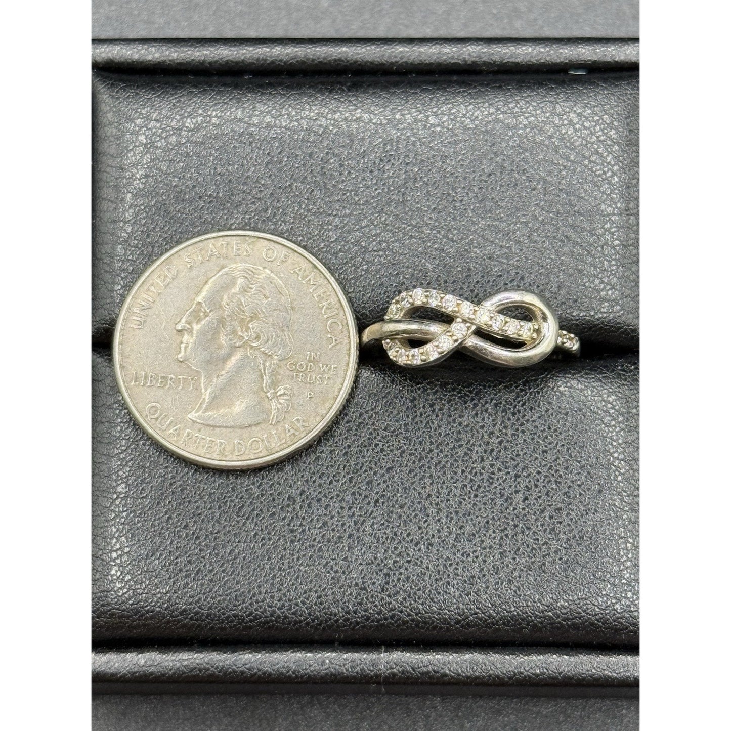 Vintage Sterling Silver Cubic Zirconia Infinity Ring Size 7.75 P6