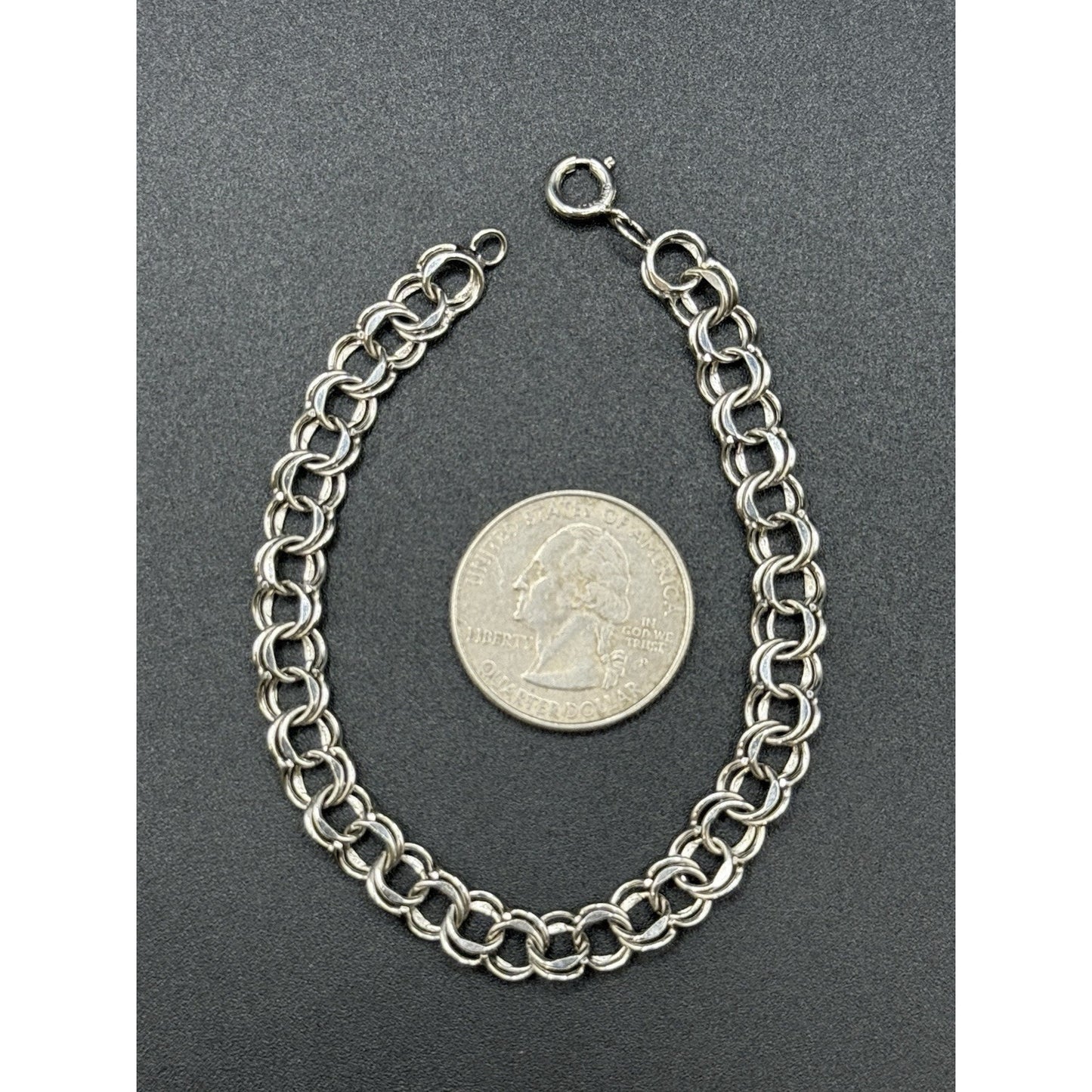7.25” Sterling Silver Charm Bracelet 7 Grams 925 N28