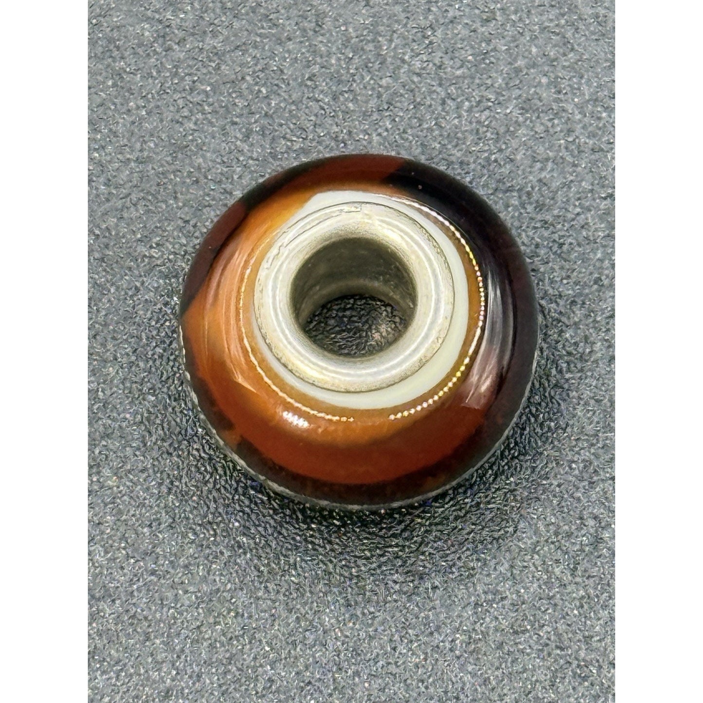 Chamilia Sterling Silver Brown Swirl Murano Glass Charm P19