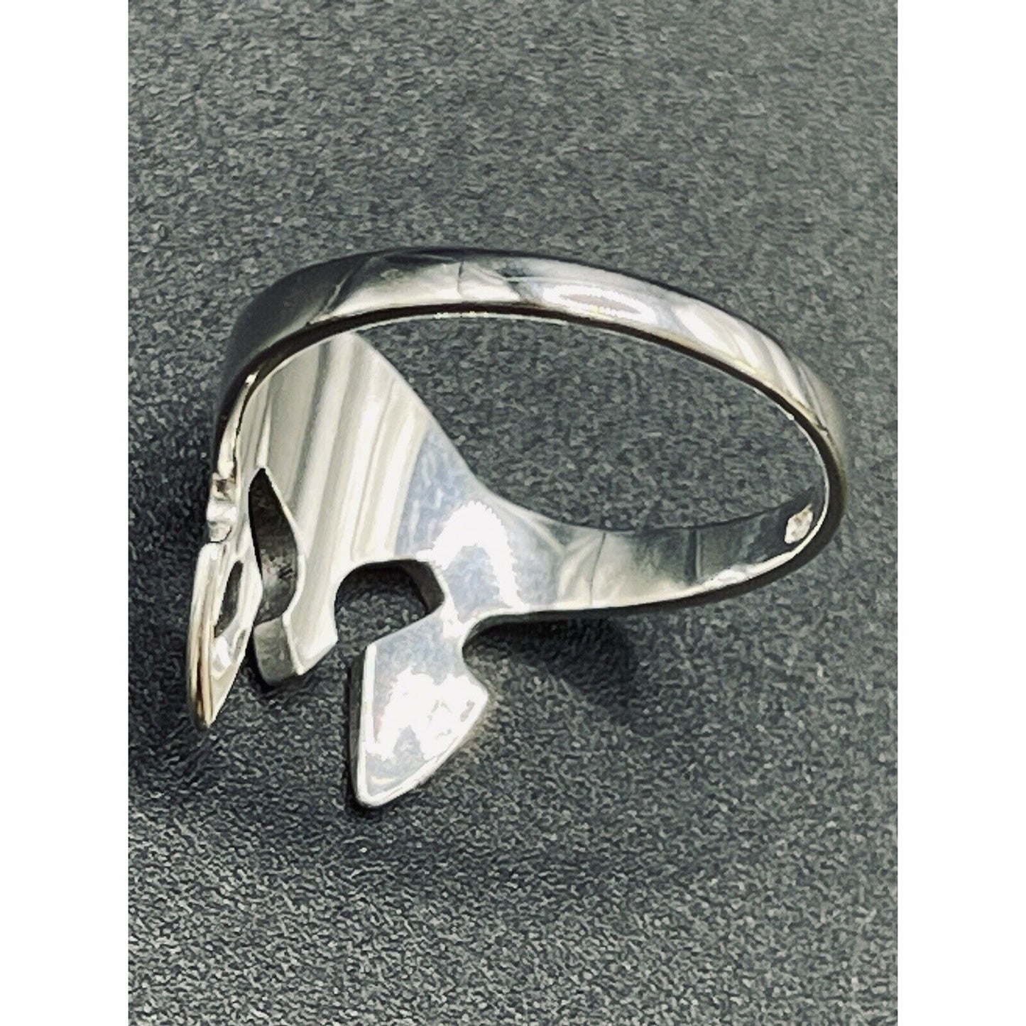 New Condition Sterling Silver Spartacus Gladiator Mask Ring Size 10.00