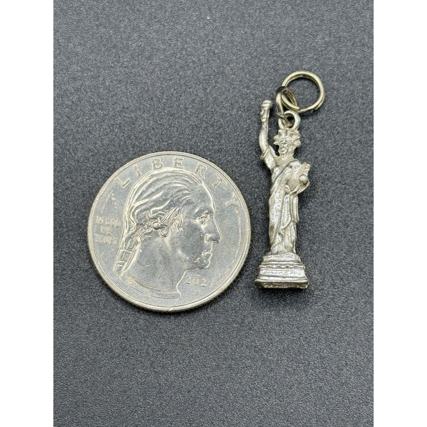 Vintage Sterling Silver Statue Of Liberty Charm 925 P3