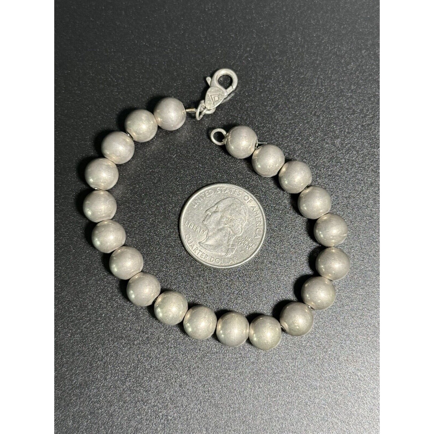 Silpada Sterling Silver 9MM Ball Bracelet 7.5” 21 Grams Heavy Wear M28