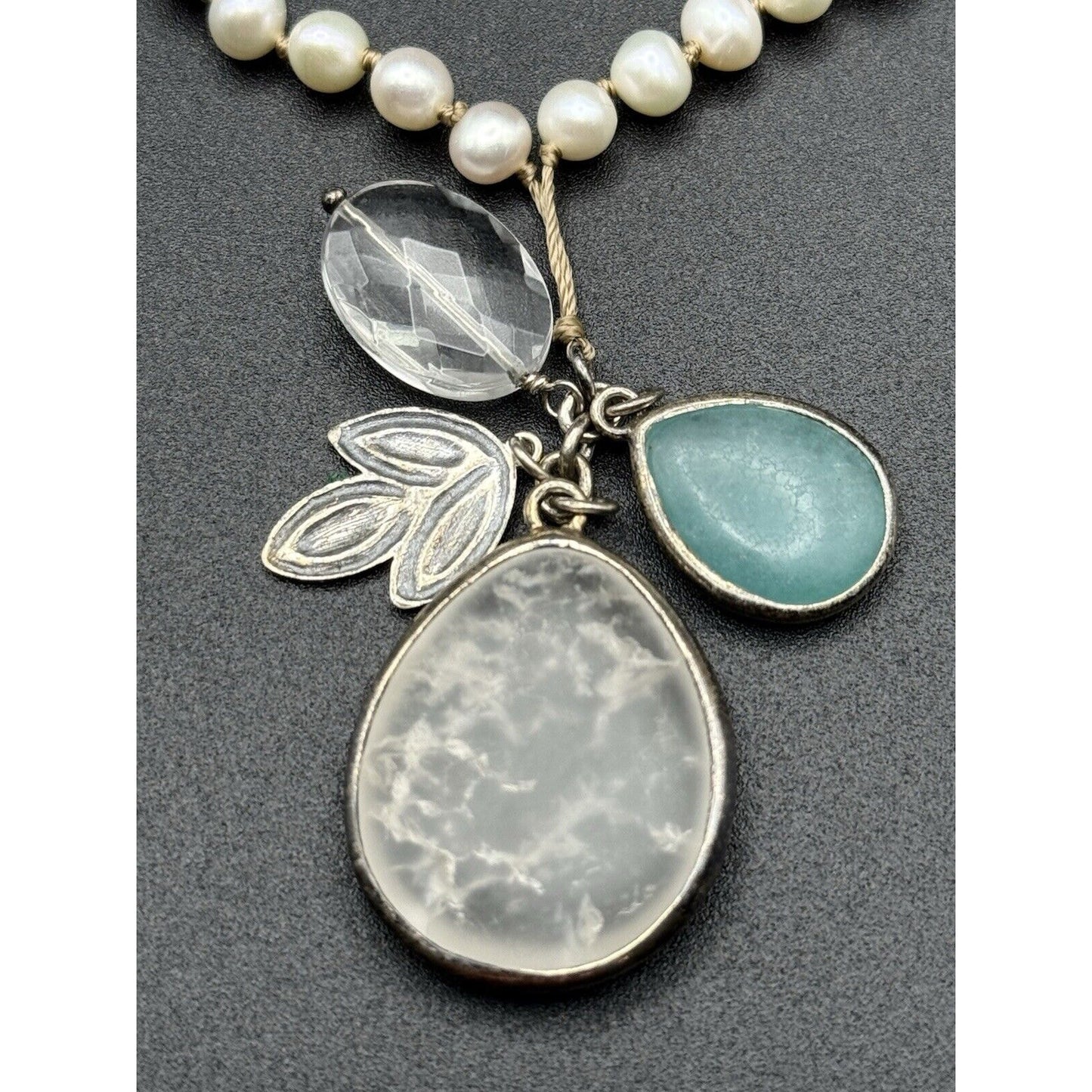 Silpada 30” Multi Gemstone Necklace Pearl Crystal N11