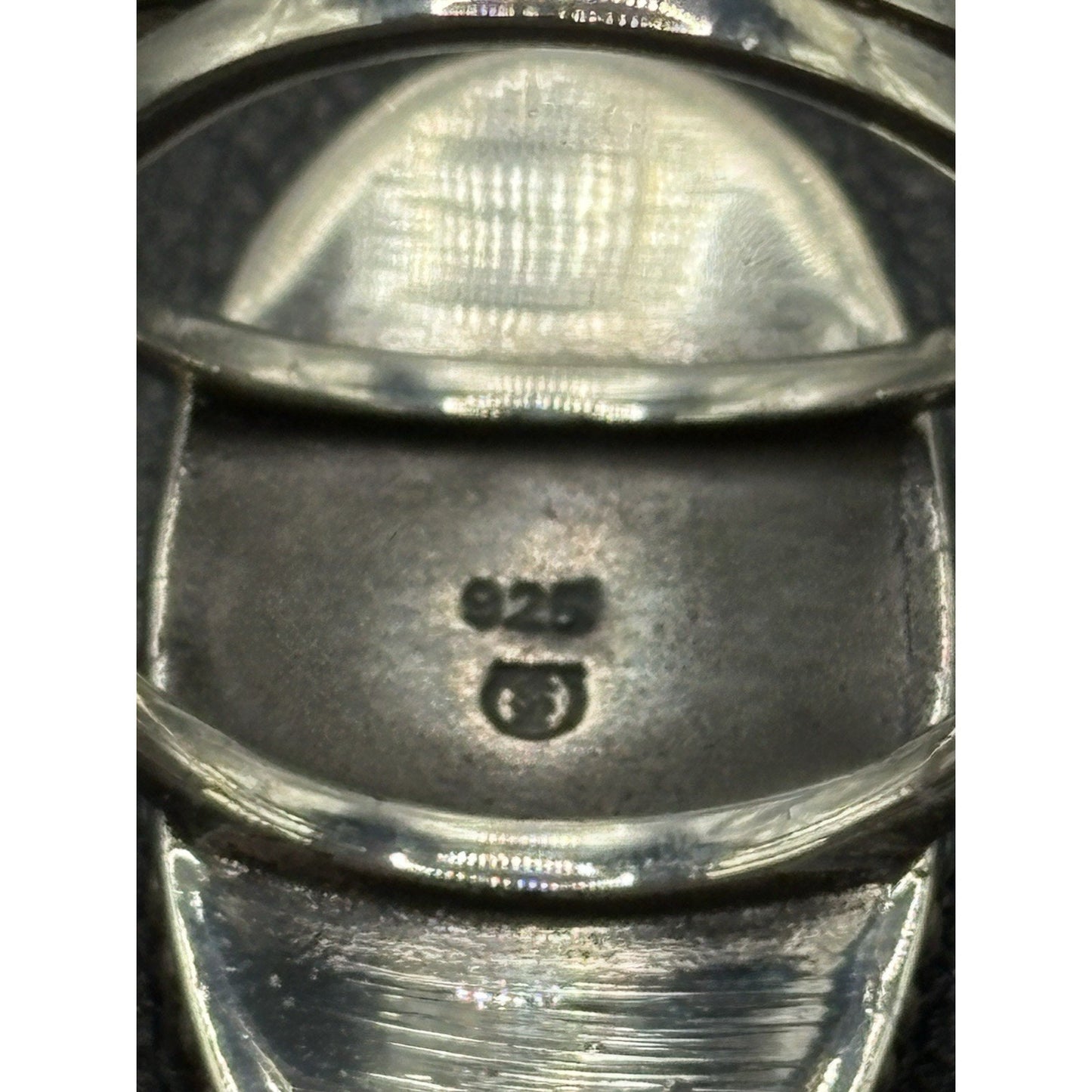 New Condition Sterling Silver Onyx Oblong Ring Size 7