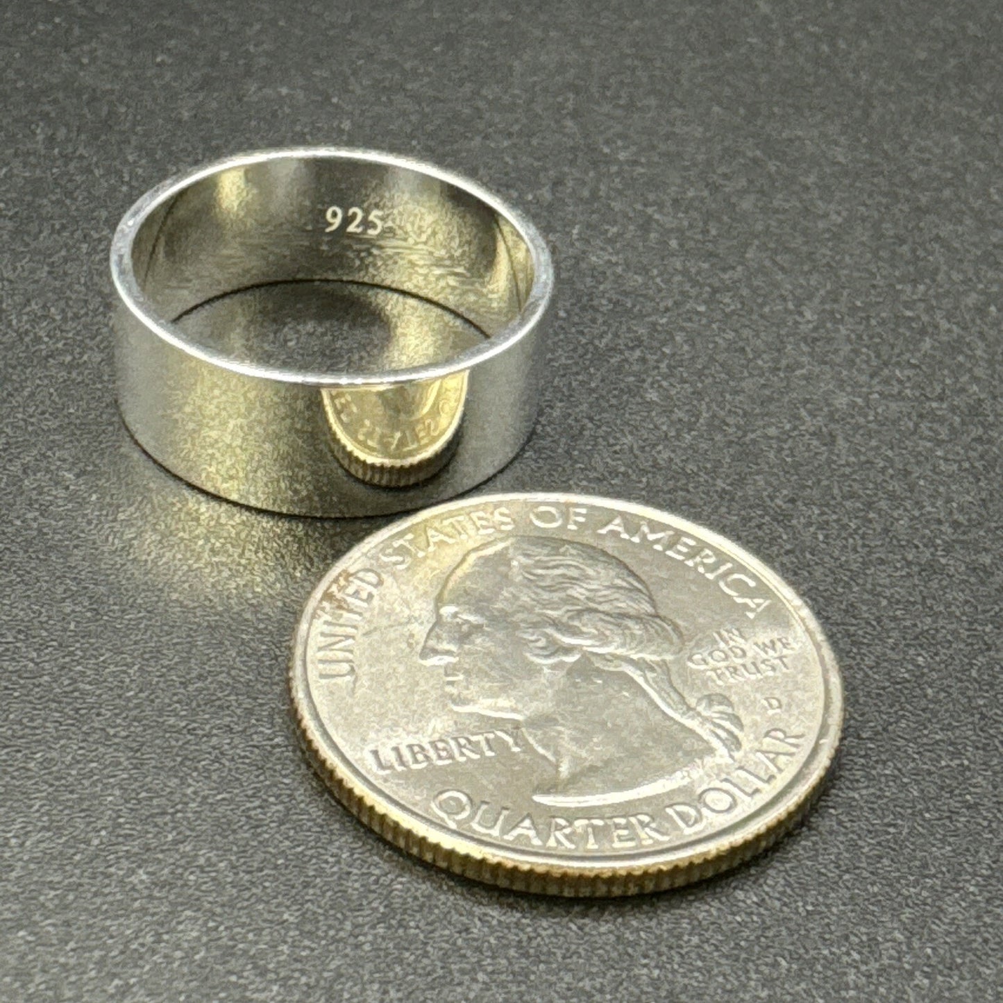 New Condition Sterling Silver Cigar Band Ring 8mm Size 10