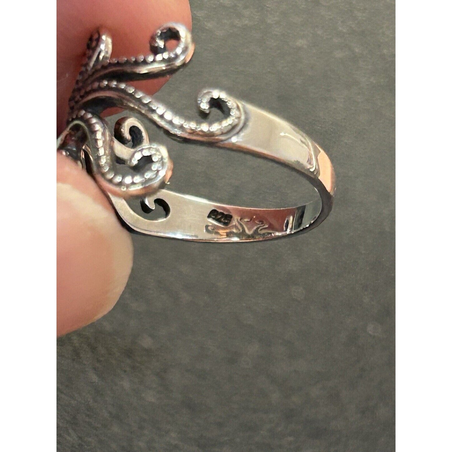 New Condition Sterling Silver Octopus Ring 925 Size 6.50