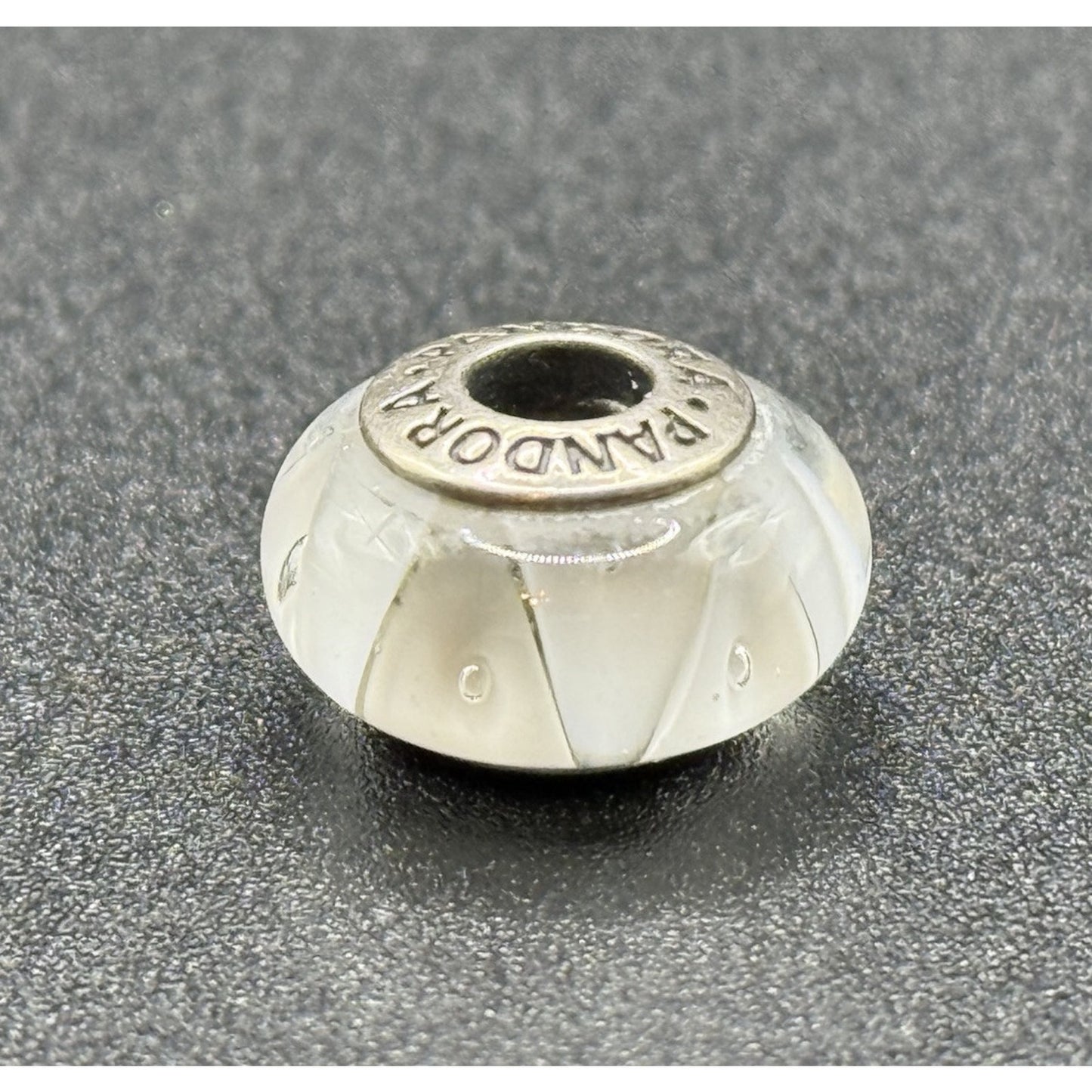 Pandora Sterling Silver White Murano Glass Charm ALE P13