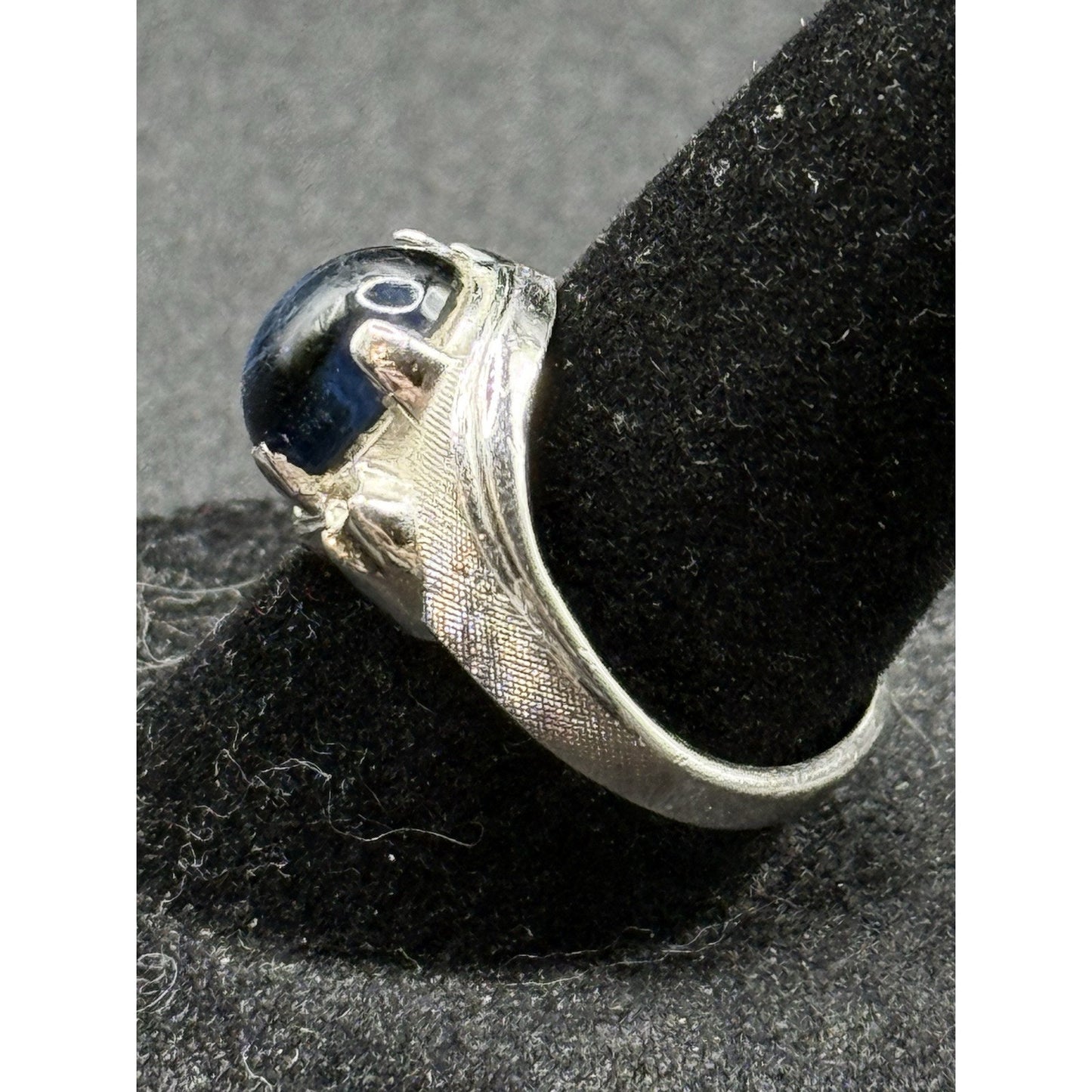 Vintage MCM Lab Star Sapphire Sterling Silver Ring Size 7.50 N13