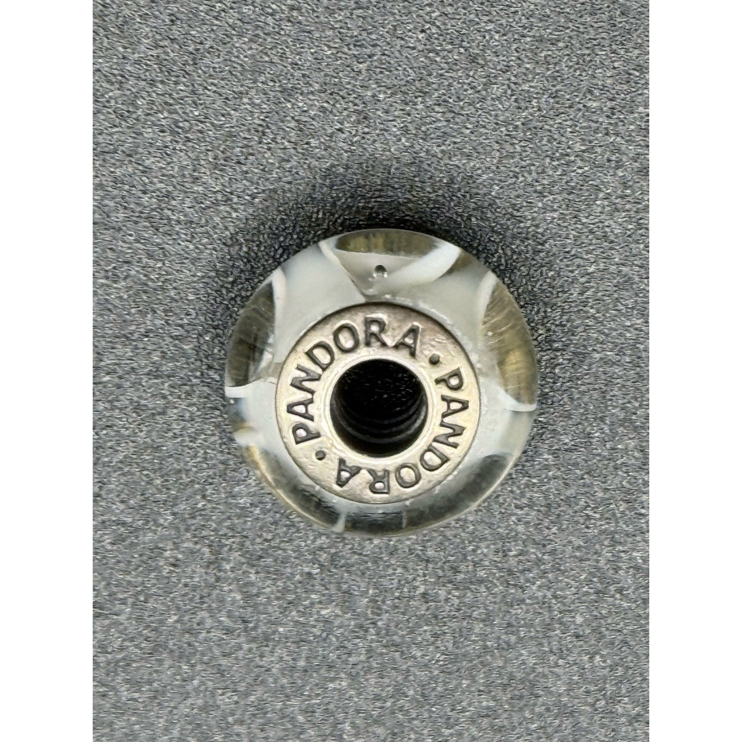 Pandora Sterling Silver White Murano Glass Charm ALE P13