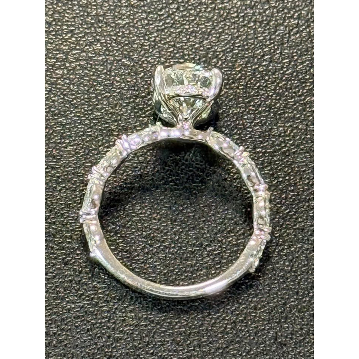 14k White Gold 3.10 Carat Oval Lab Grown Diamond Ring E Color VS1 Clarity IGI